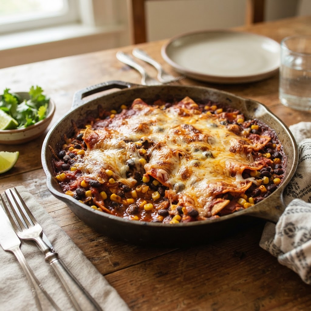 5-Ingredient Black Bean Enchilada Skillet