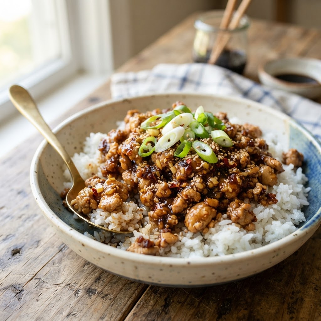 Honey Garlic Ground Chicken