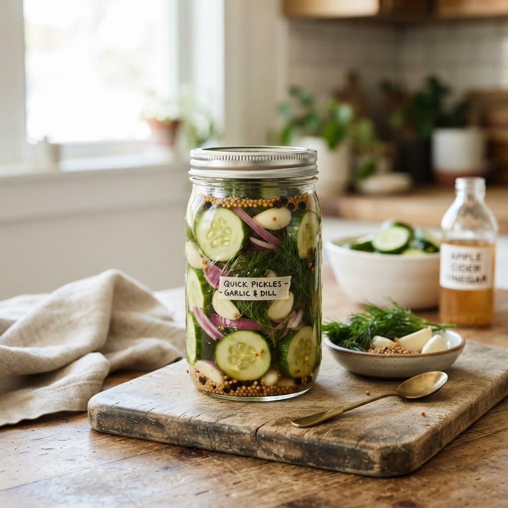 Quick Pickles at Home: Vinegar Ratio, Texture, Flavor, and Refrigerator Safety