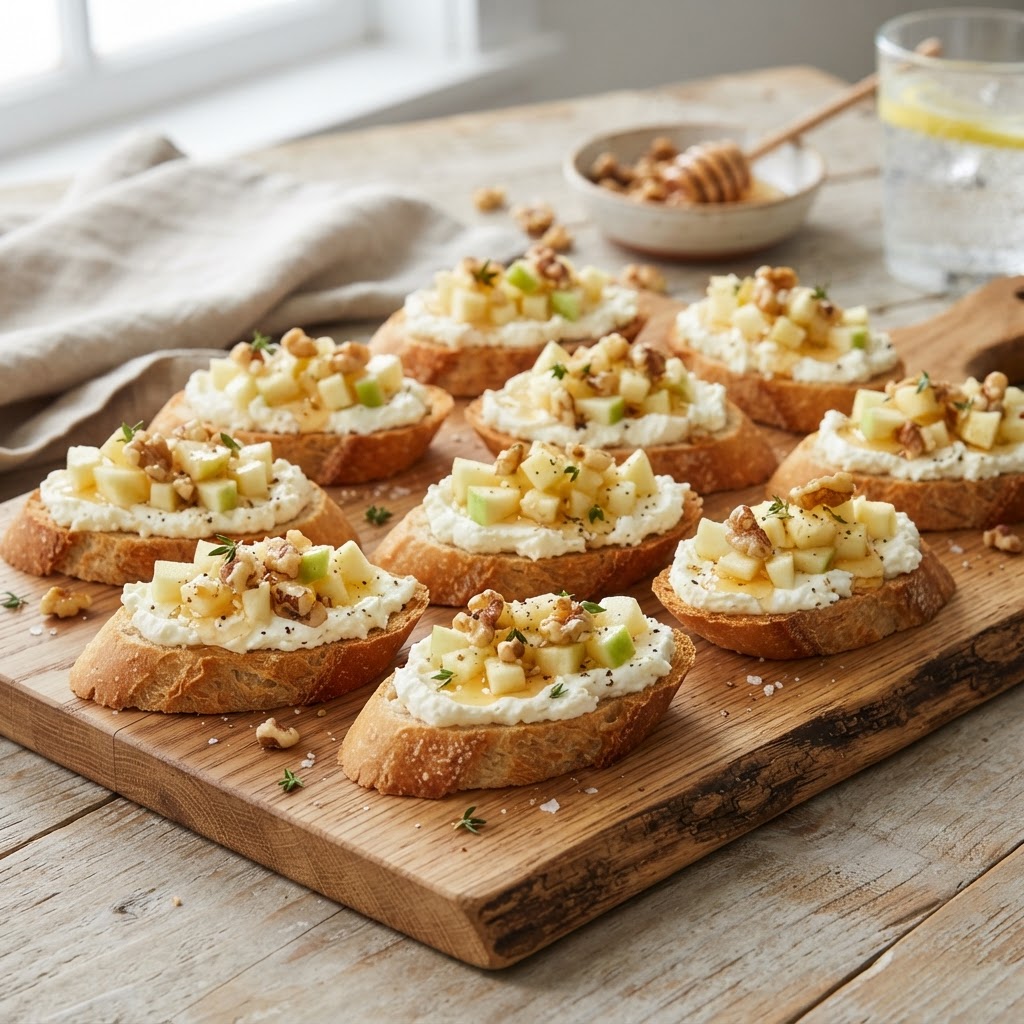 Whipped Feta Apple Crostini