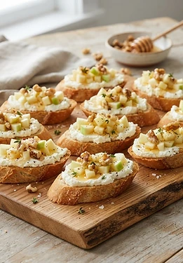 Whipped Feta Apple Crostini