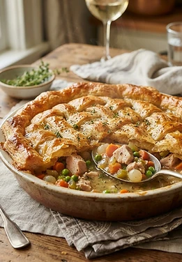 Turkey Pot Pie with Puff Pastry