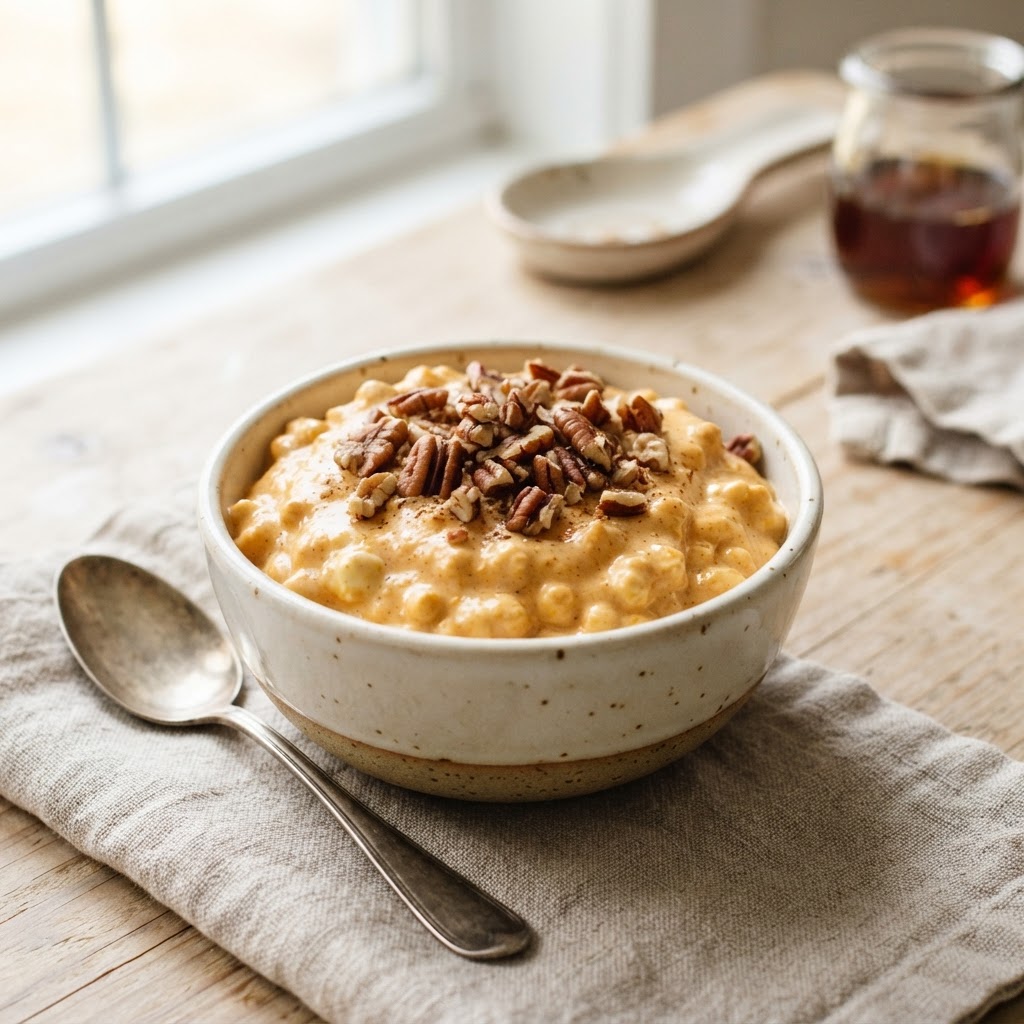 Cottage Cheese Pumpkin Cheesecake Bowl