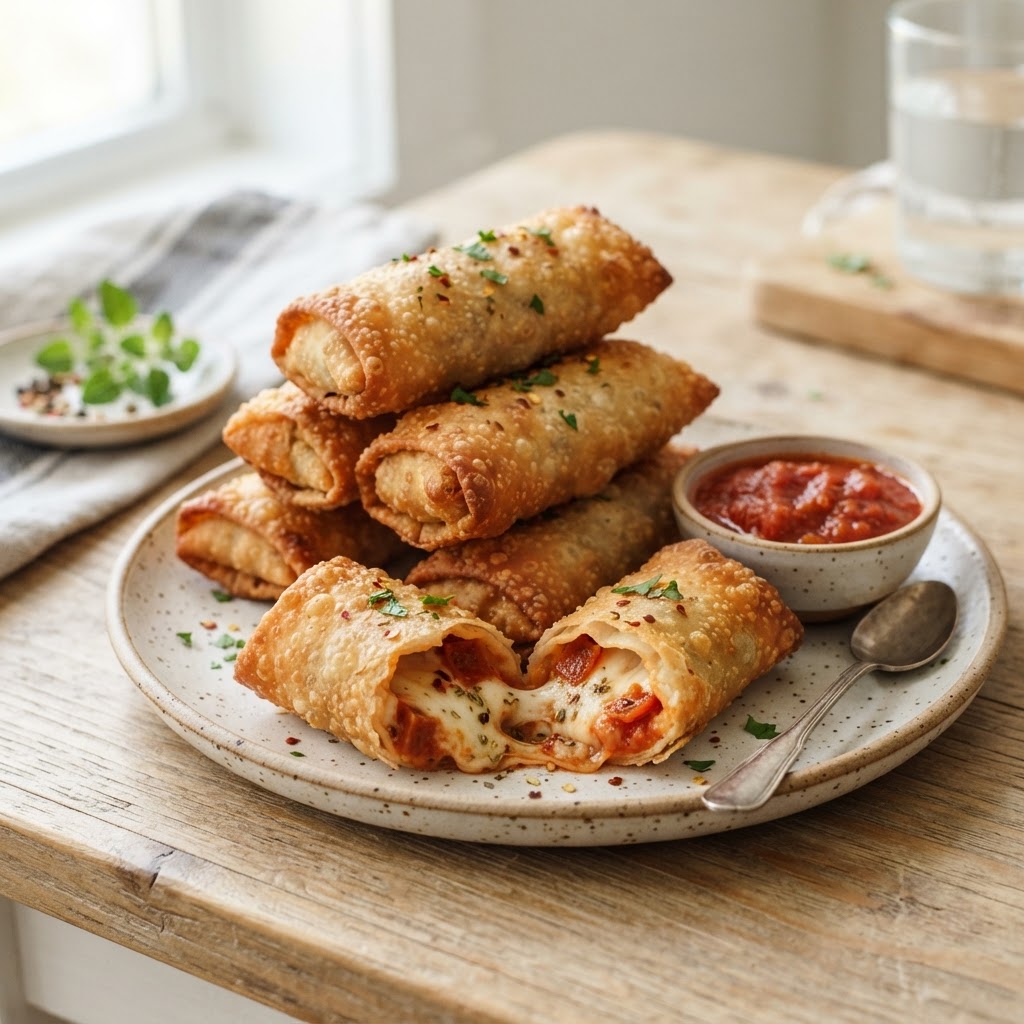 Pepperoni Pizza Egg Rolls