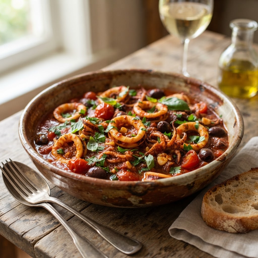 Braised Calamari in Tomato Sauce