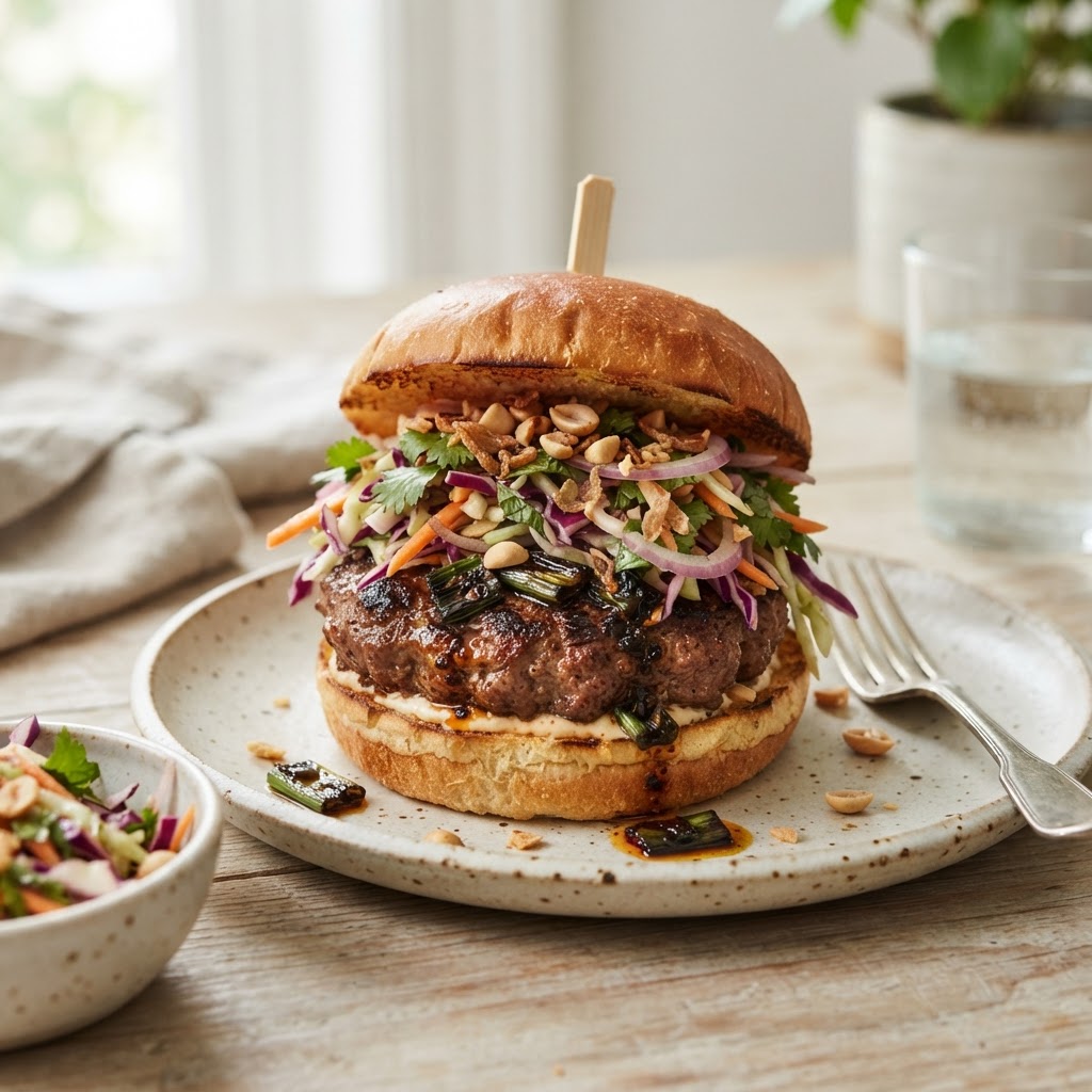 Smoky Vietnamese-Inspired Beef Burgers