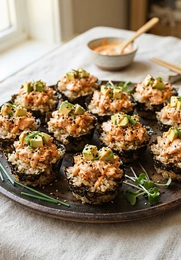 Crispy Salmon Sushi Cups