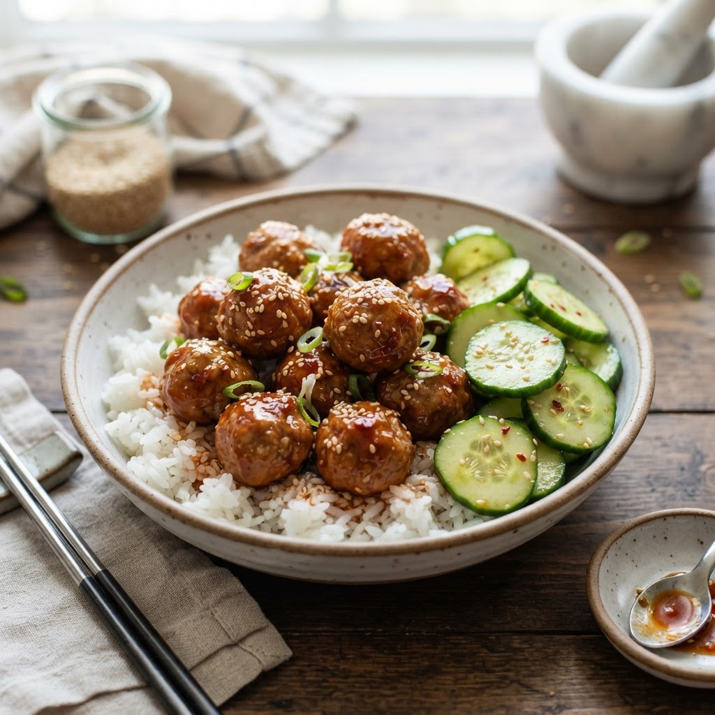 Air Fryer Korean Beef Meatballs