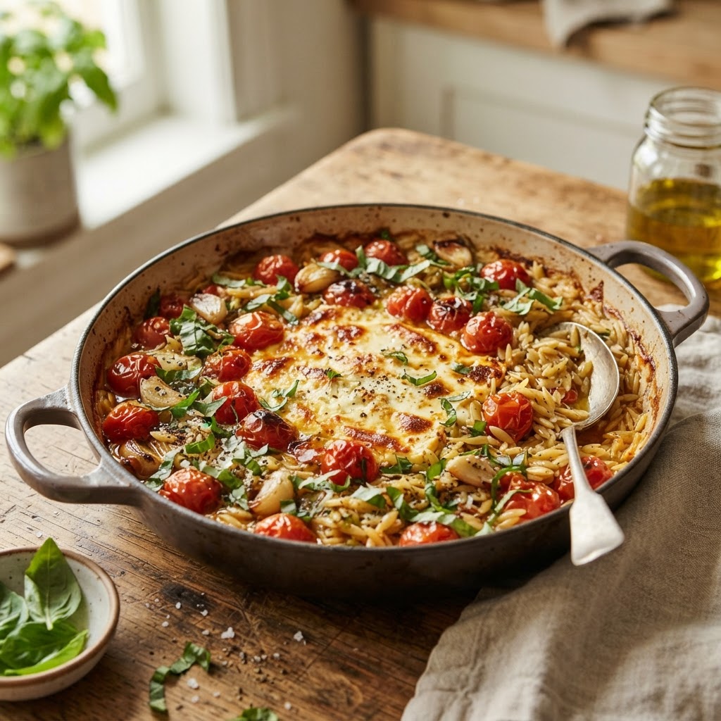 Baked Feta Tomato Orzo
