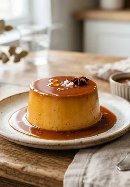 Pumpkin Miso Caramel Flan