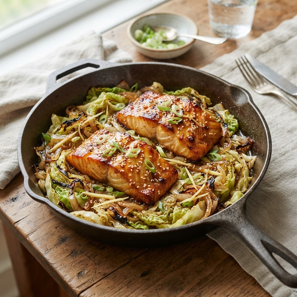 Miso Butter Cod with Cabbage