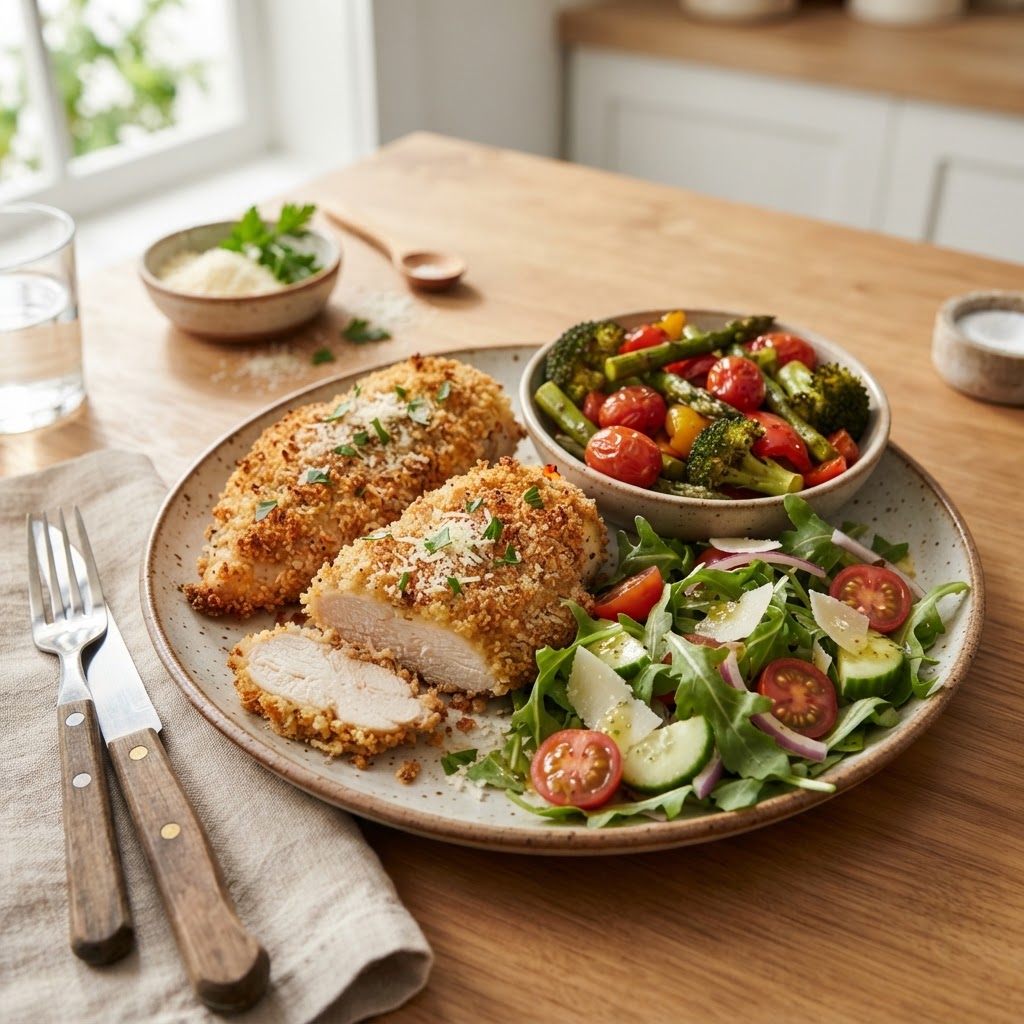 Air Fryer Parmesan Crusted Chicken