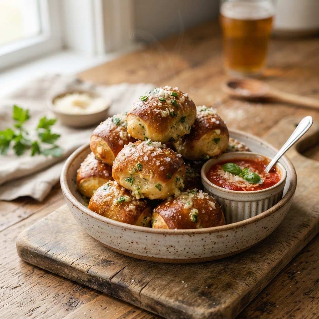 Garlic Parmesan Pretzel Bites