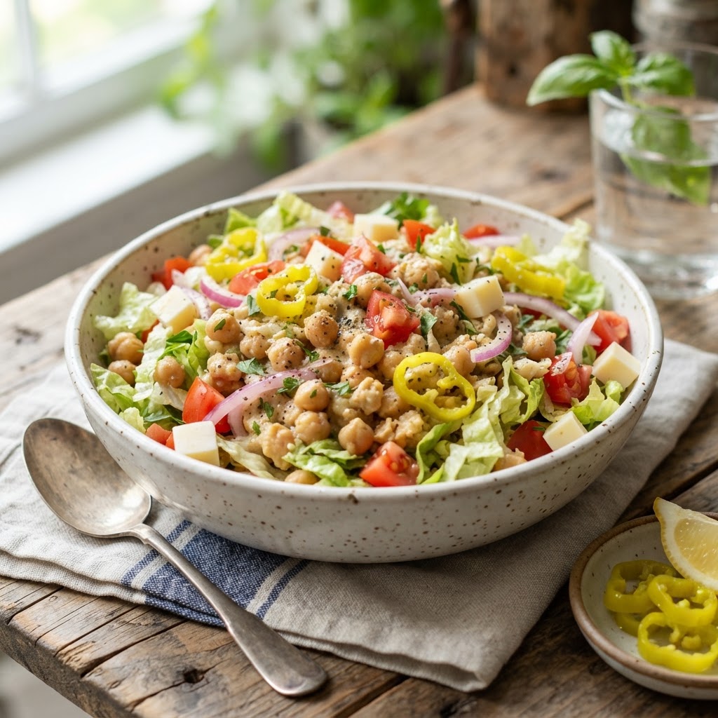 Crunchy Italian Grinder Chickpea Salad