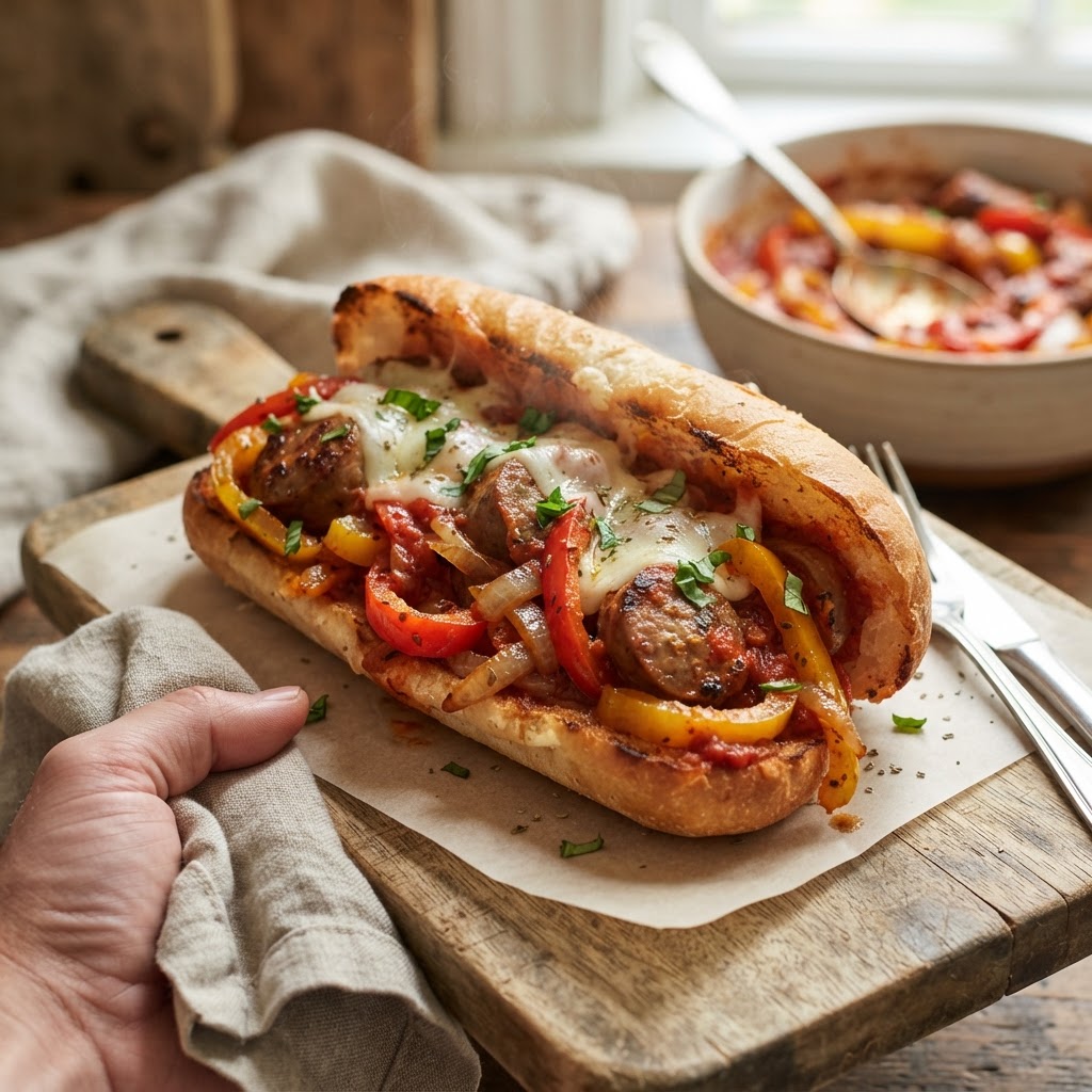 Slow Cooker Sausage Peppers and Onions