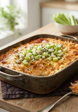 Buffalo Chicken Dip with Celery Crunch