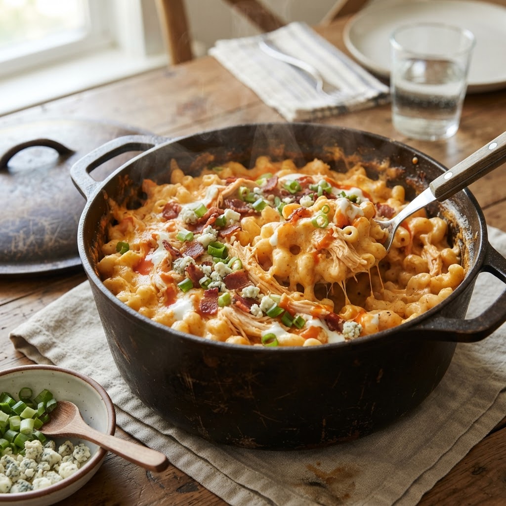 One-Pot Buffalo Chicken Mac and Cheese