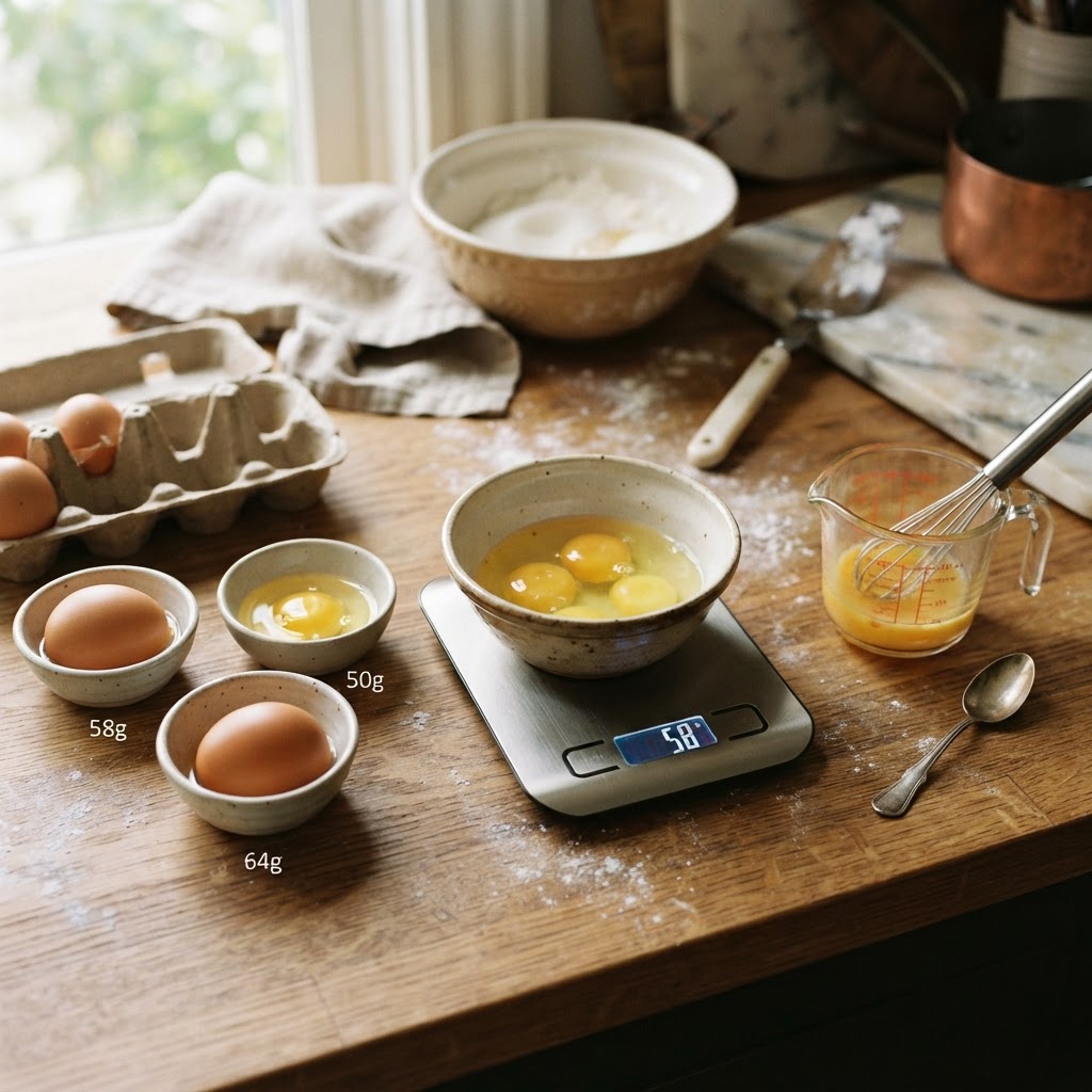 Egg Size Conversion for Baking: Large, Medium, Extra-Large, and Weight