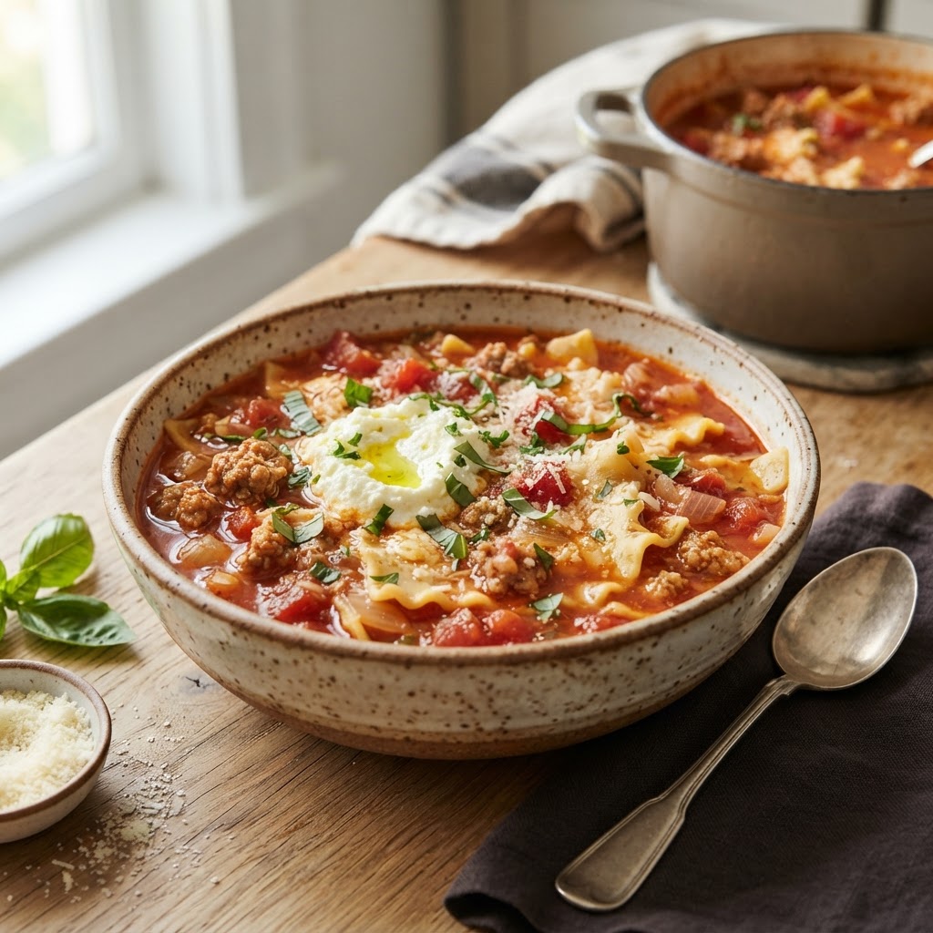 Lasagna Soup with Italian Sausage