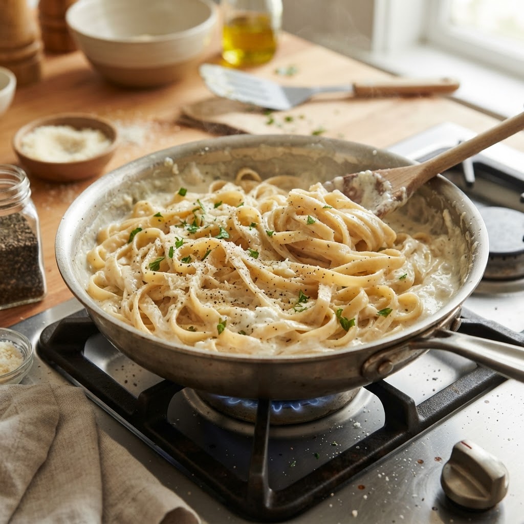 High Protein Cottage Cheese Alfredo
