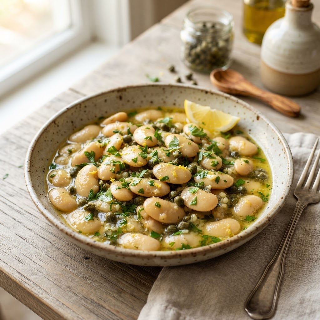 Butter Bean Piccata with Capers