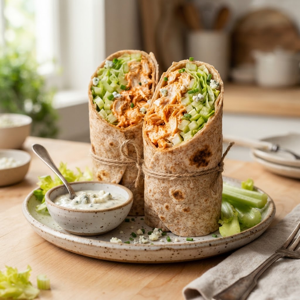 Greek Yogurt Buffalo Chicken Wrap