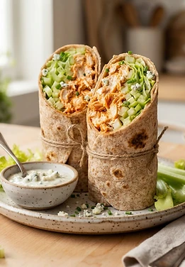 Greek Yogurt Buffalo Chicken Wrap