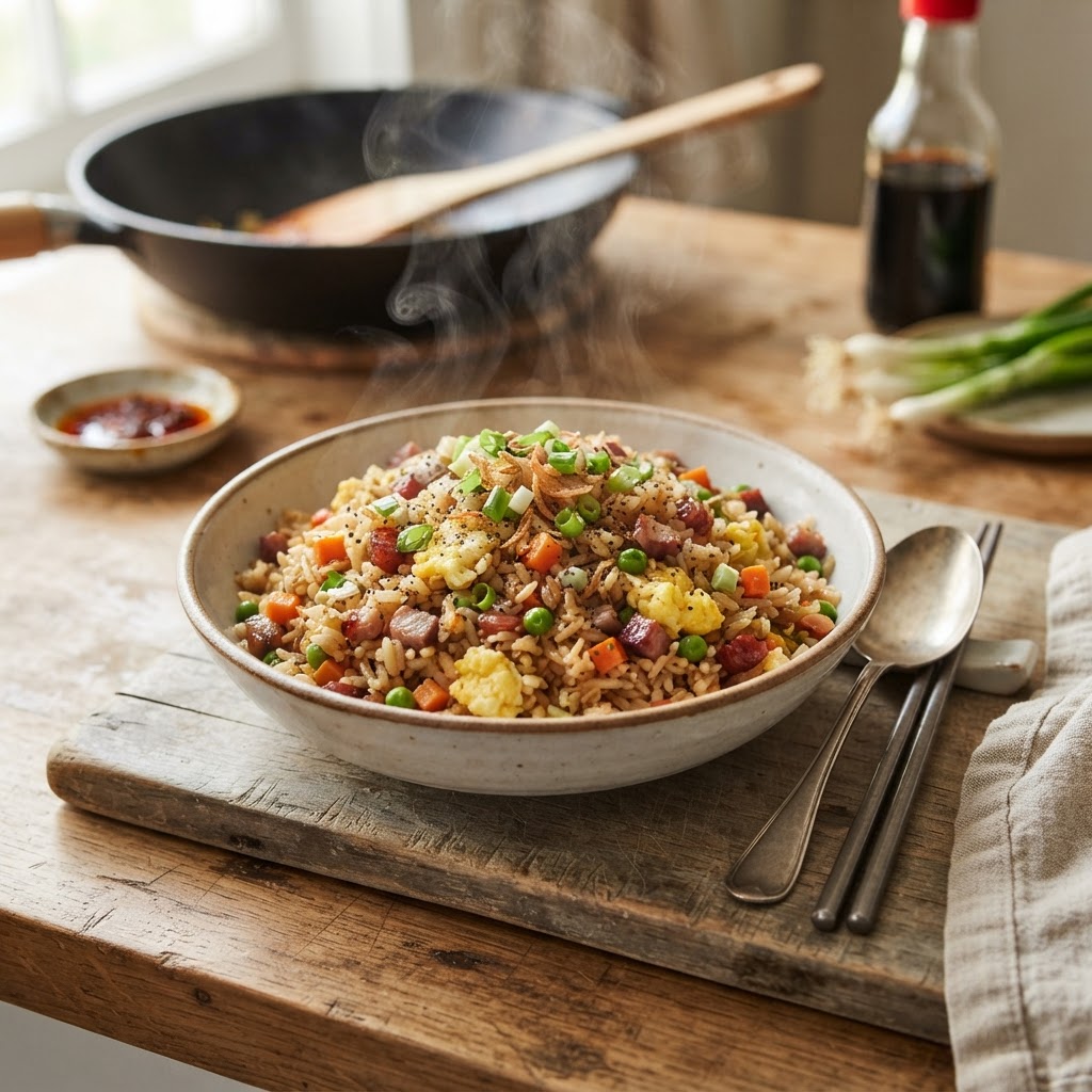 What Makes Fried Rice Taste Better? Heat, Rice Texture, and Seasoning