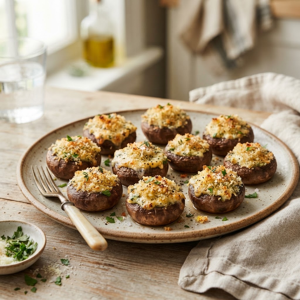 Air Fryer Stuffed Mushrooms