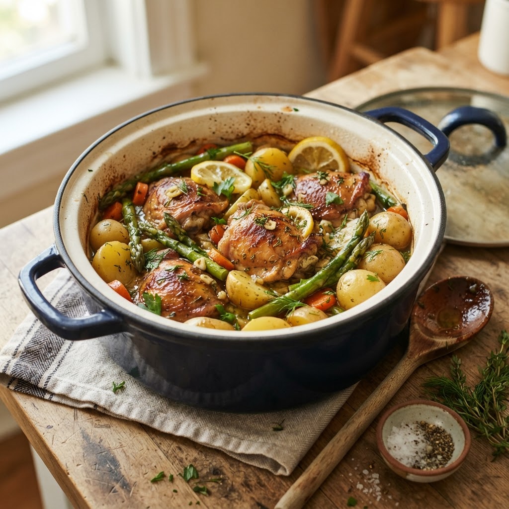 Slow Cooker Lemon Herb Chicken and Potatoes