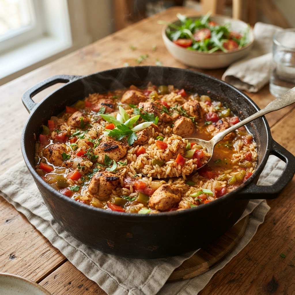 One Pot Cajun Chicken and Rice