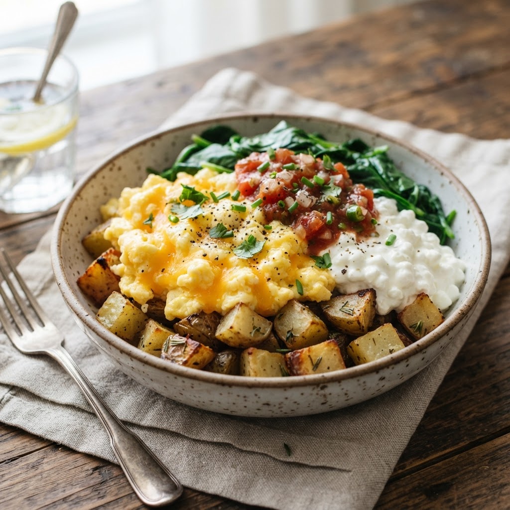 High Protein Egg and Potato Breakfast Bowls