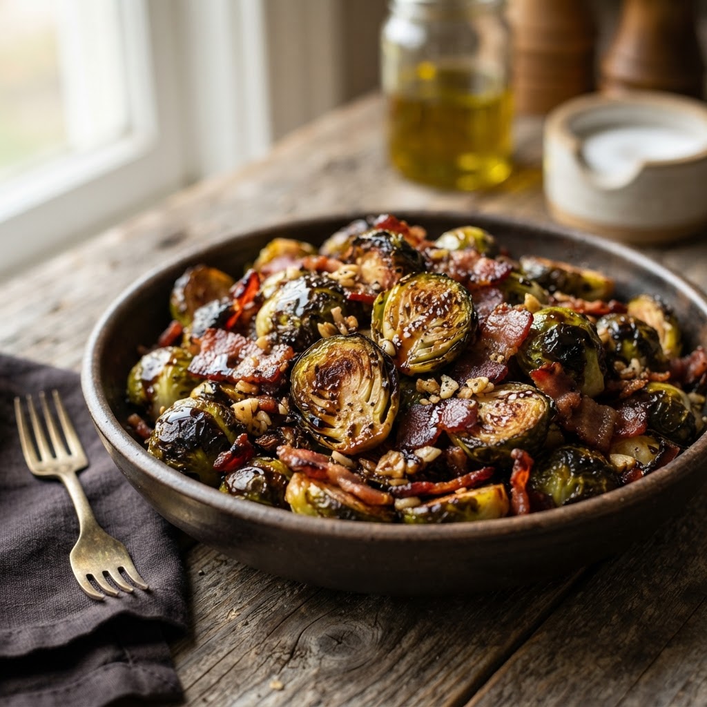 Roasted Brussels Sprouts with Bacon
