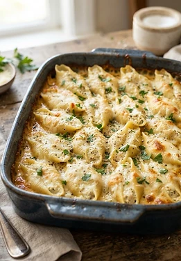 Chicken Alfredo Stuffed Shells
