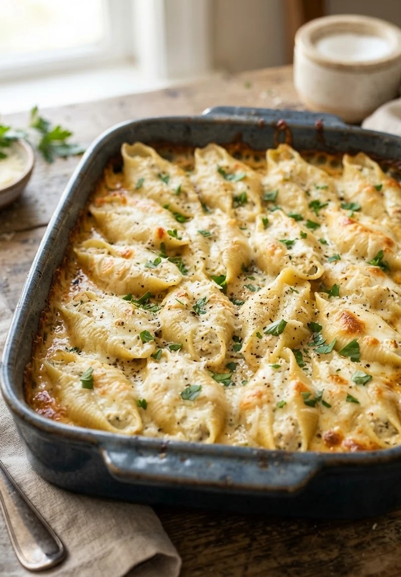 Chicken Alfredo Stuffed Shells