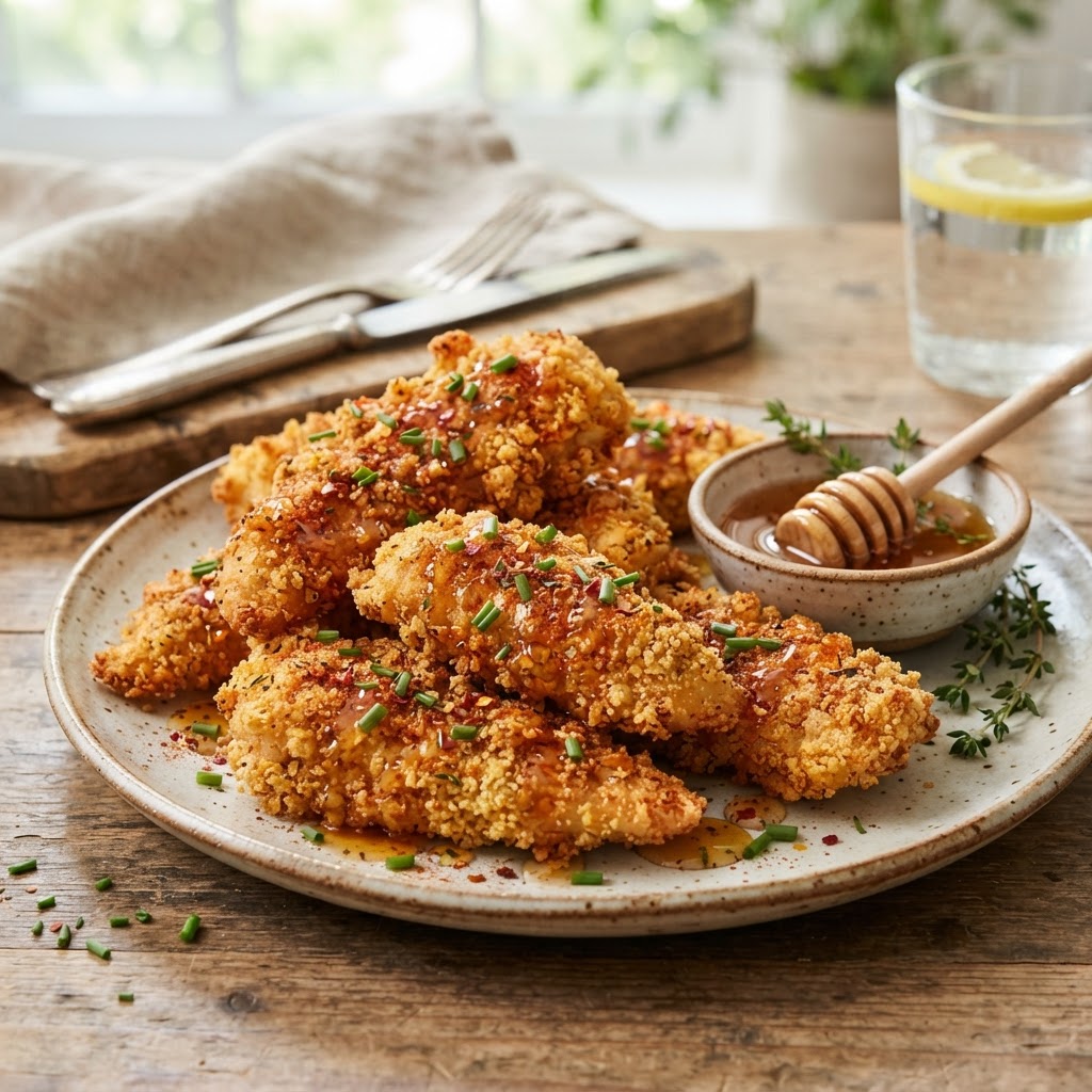Hot Honey Cornbread Chicken Tenders