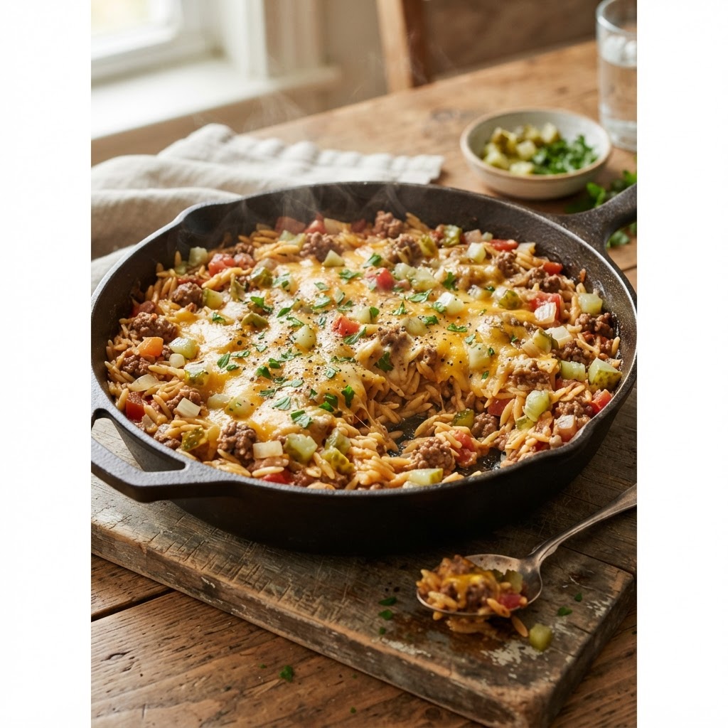 One-Pot Cheeseburger Orzo