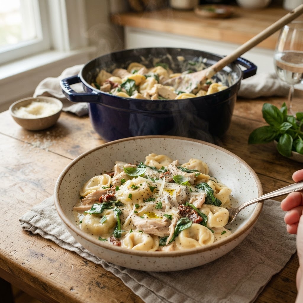 One-Pot Creamy Chicken Tortellini