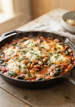 Creamy White Bean Spinach Skillet