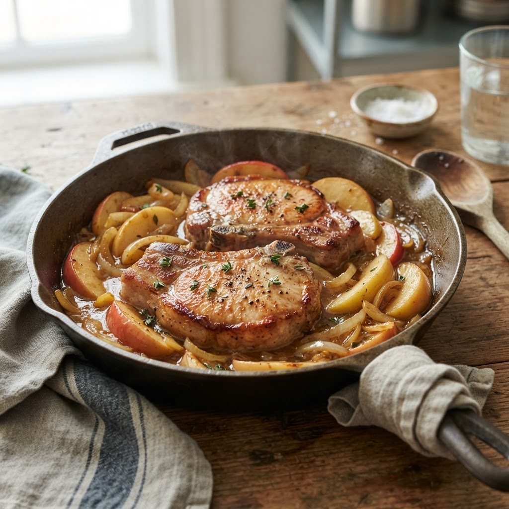 Classic Pork Chops with Apples