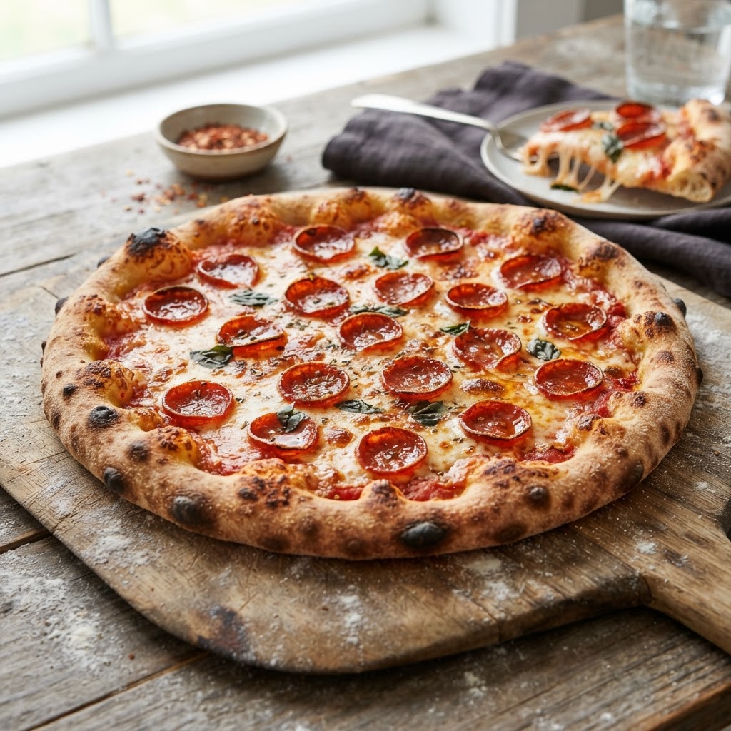 Homemade Pepperoni Pizza