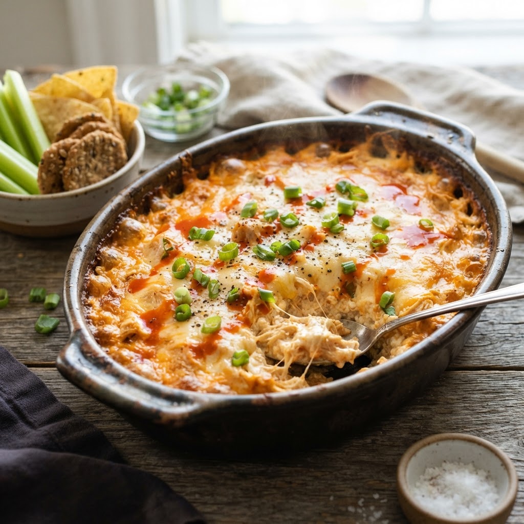 Cottage Cheese Buffalo Chicken Dip