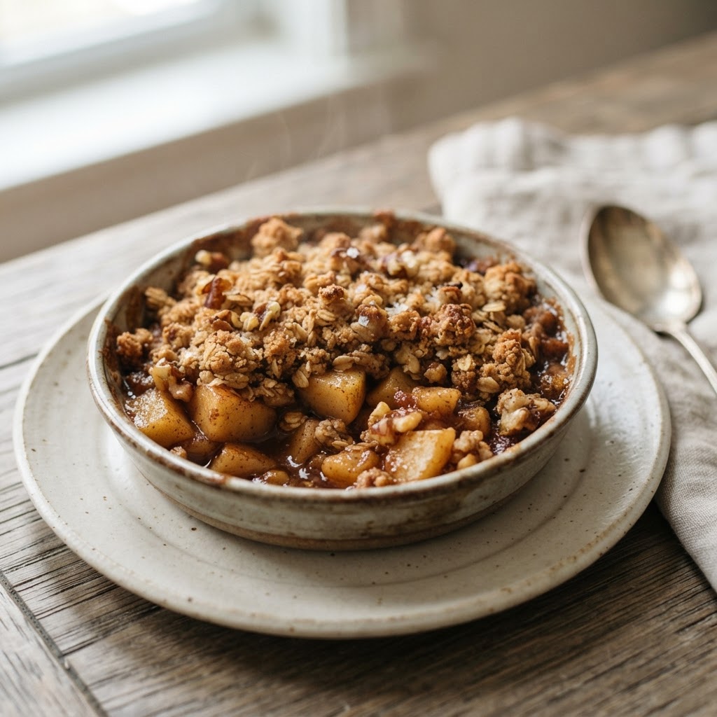 Spiced Orchard Fruit Crisp with Oat Crumble