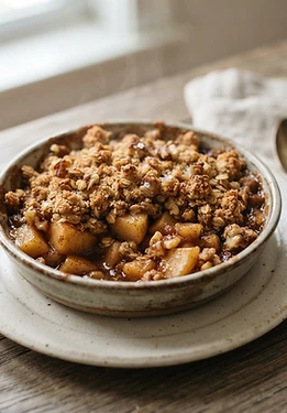 Spiced Orchard Fruit Crisp with Oat Crumble