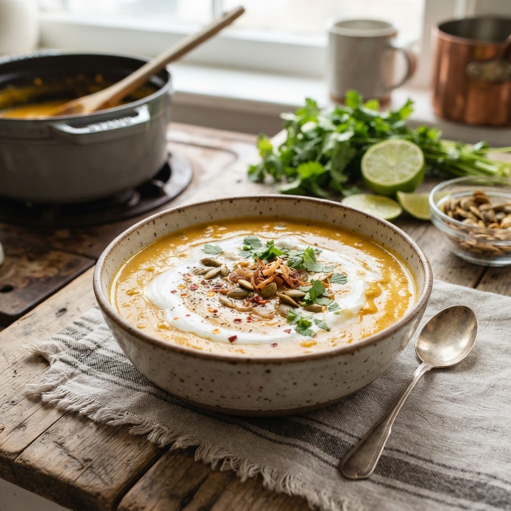Pumpkin Coconut Curry Soup