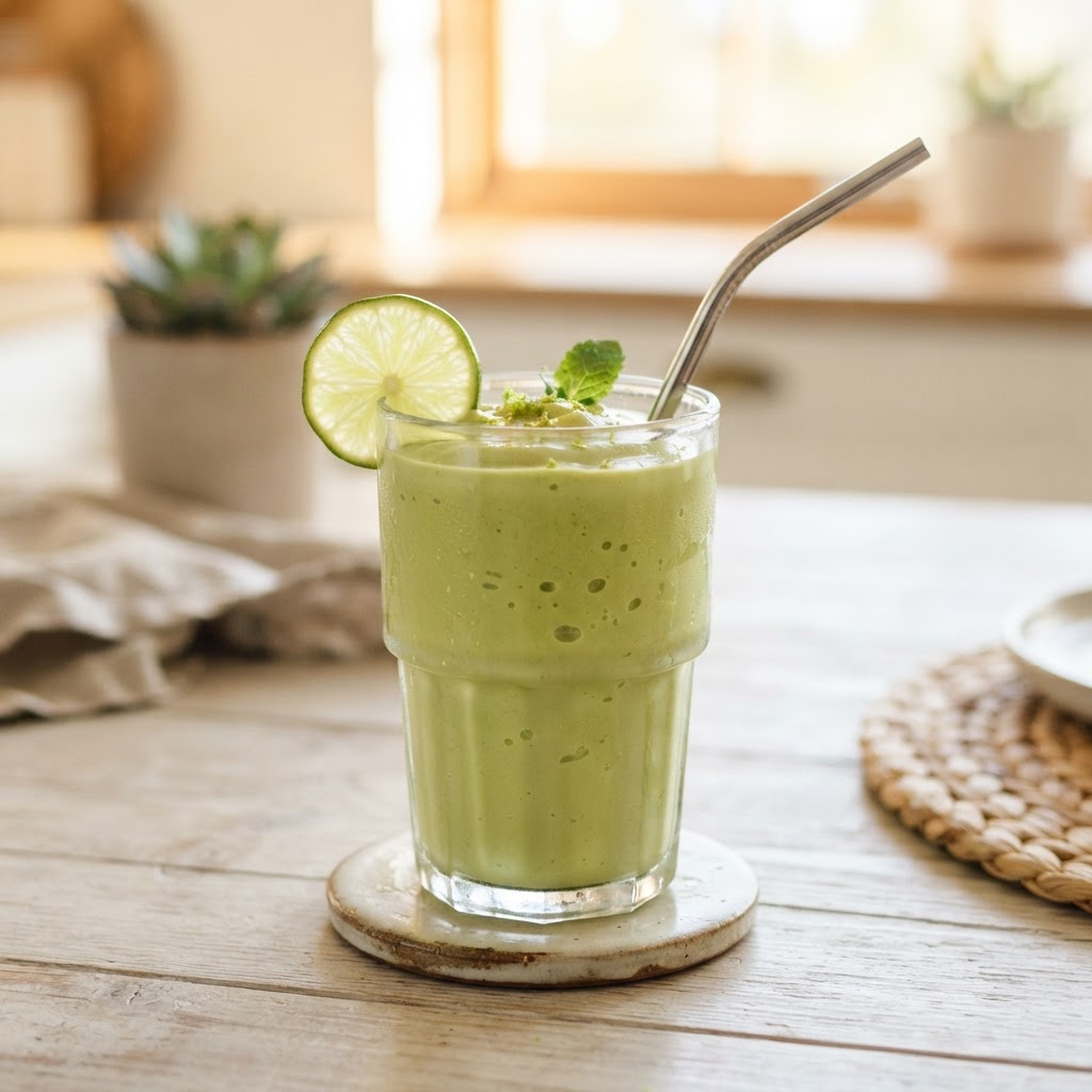 Creamy Avocado and Lime Breakfast Smoothie