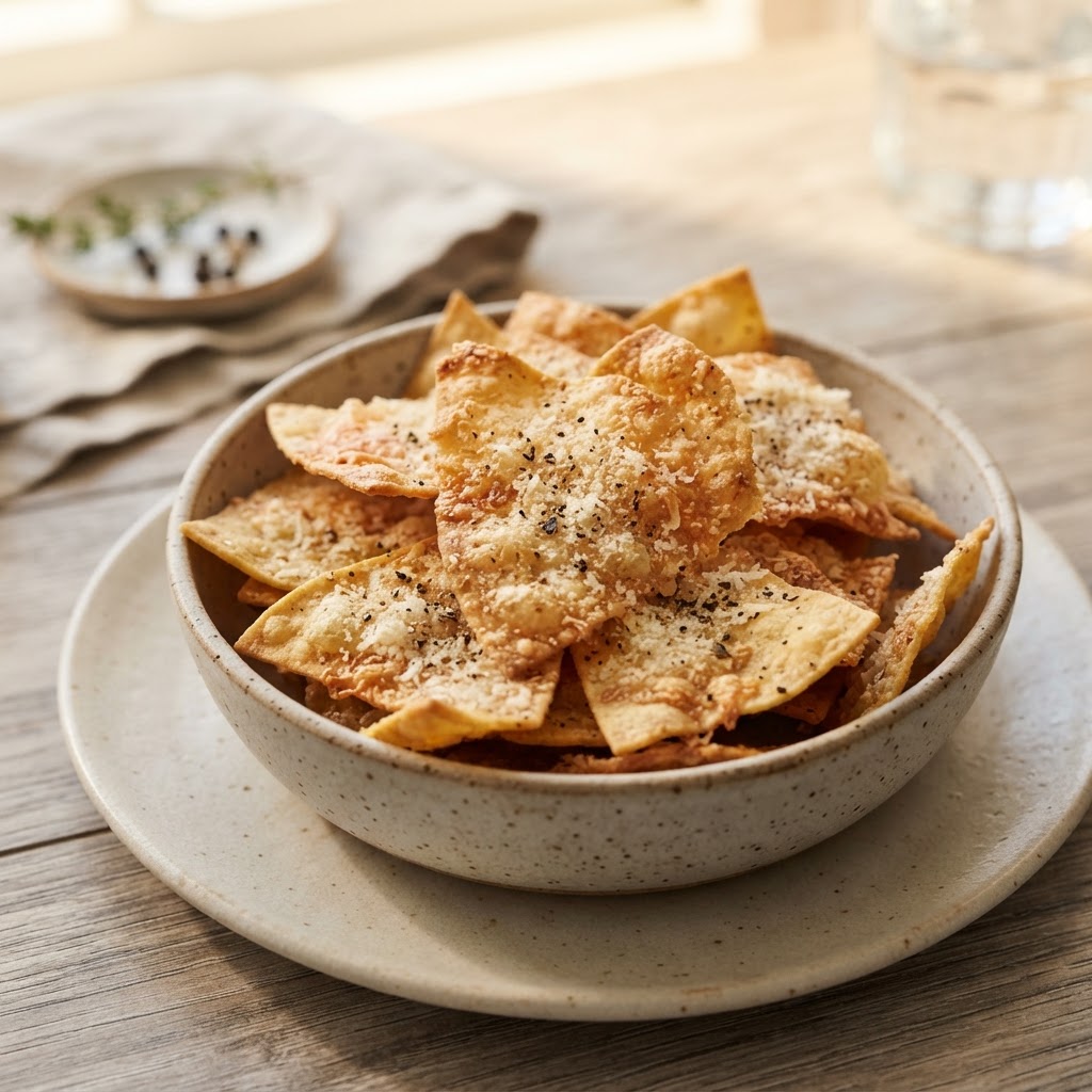 Toasted Parmesan and Black Pepper Corn Chips