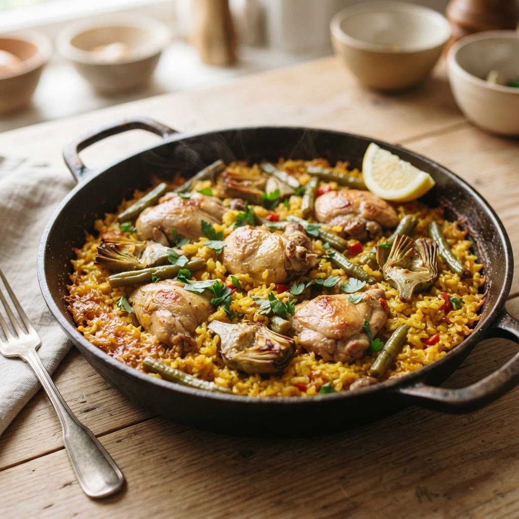 Rabbit and Artichoke Saffron Rice