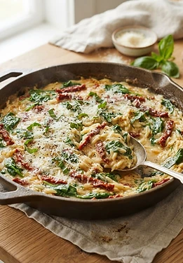 One Pot Creamy Tuscan Orzo