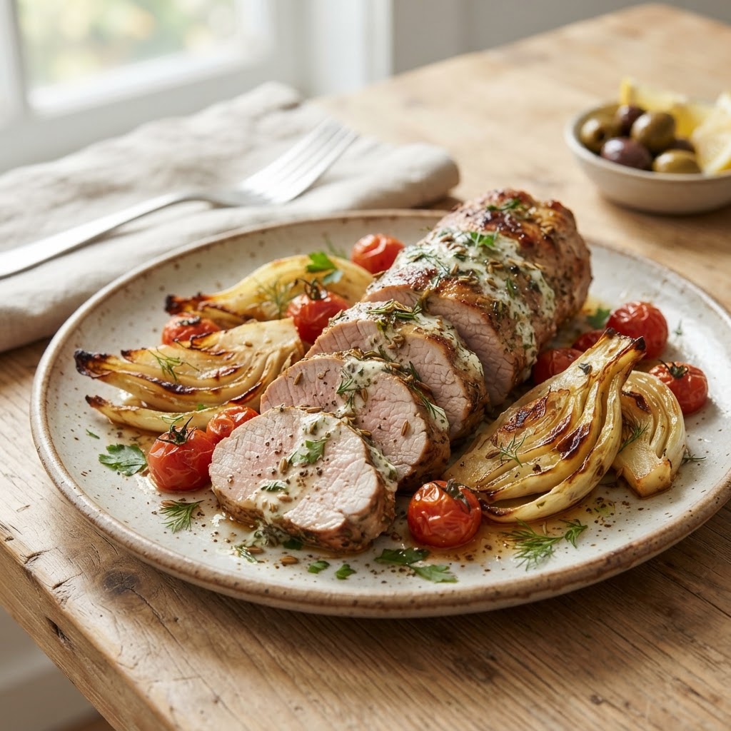 Mediterranean Fennel and Yogurt Roasted Pork Tenderloin